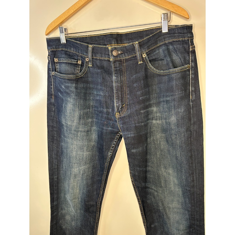 Levi's Mens 511 Stretch Slim Fit Jeans Dark Wash Indigo 36 x 36 Sandblasted - Picture 4 of 14